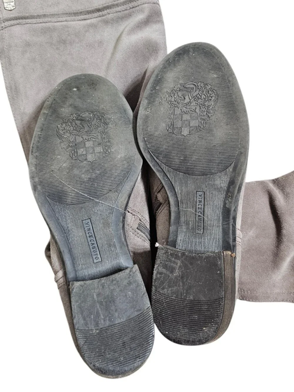Vince Camuto Baldwin Gray Suede Leather Tall Suede Over The Knee-High Boots
